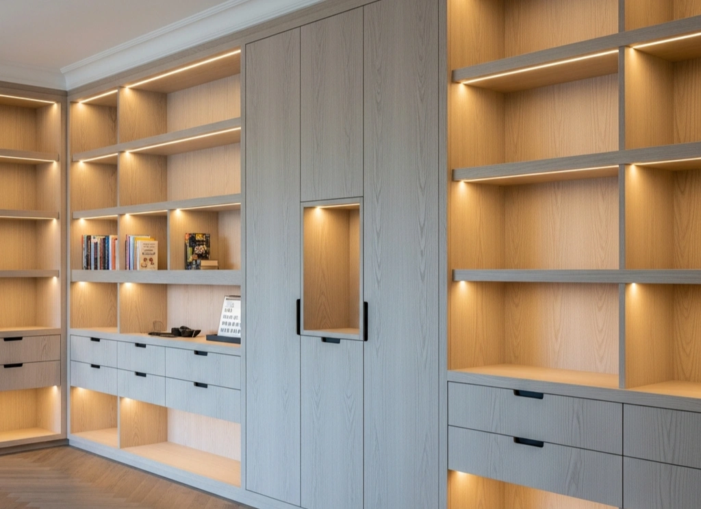 Custom millwork throughout Atherton home renovation