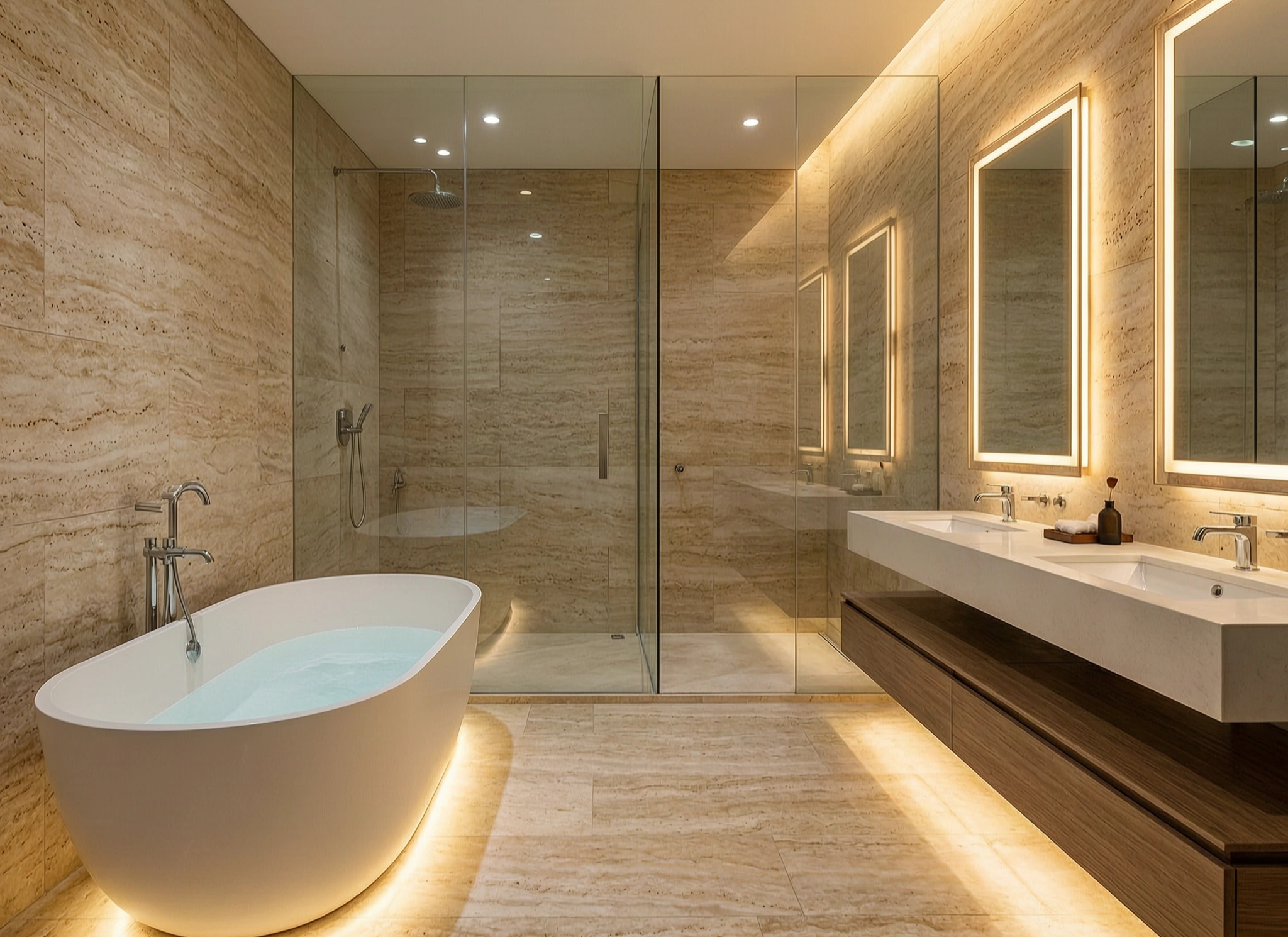 Spa primary bathroom Atherton luxury remodeling